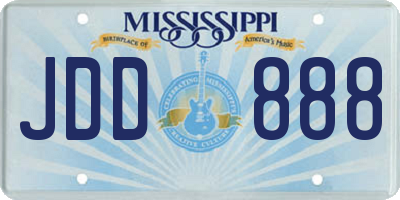 MS license plate JDD888