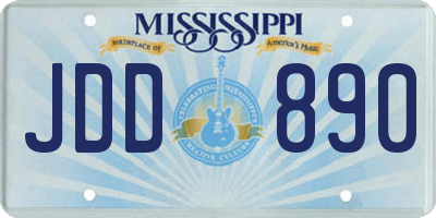MS license plate JDD890