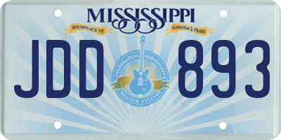 MS license plate JDD893