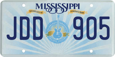 MS license plate JDD905