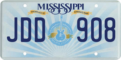 MS license plate JDD908