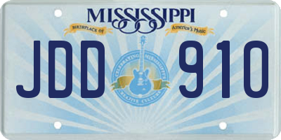 MS license plate JDD910