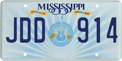 MS license plate JDD914