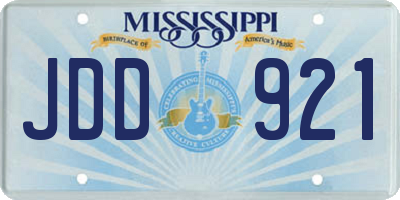 MS license plate JDD921