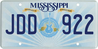 MS license plate JDD922