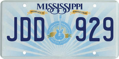 MS license plate JDD929