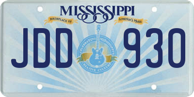 MS license plate JDD930