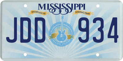 MS license plate JDD934