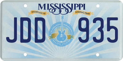 MS license plate JDD935