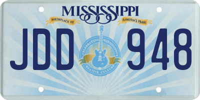 MS license plate JDD948