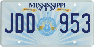 MS license plate JDD953