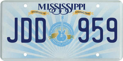 MS license plate JDD959