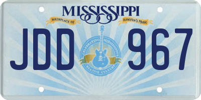 MS license plate JDD967