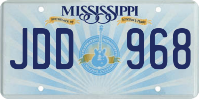 MS license plate JDD968