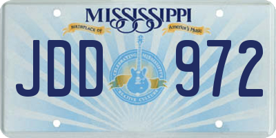 MS license plate JDD972