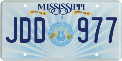 MS license plate JDD977
