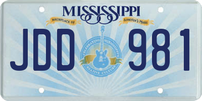 MS license plate JDD981