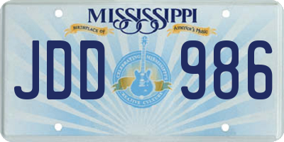 MS license plate JDD986