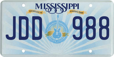MS license plate JDD988
