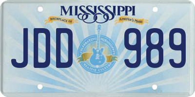 MS license plate JDD989