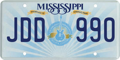 MS license plate JDD990