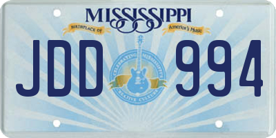 MS license plate JDD994