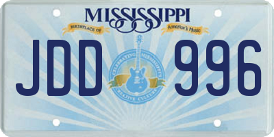 MS license plate JDD996