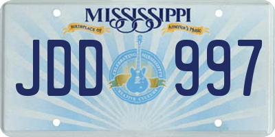 MS license plate JDD997