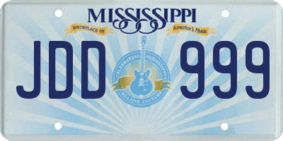 MS license plate JDD999
