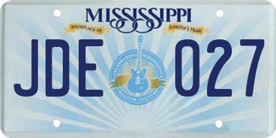 MS license plate JDE027