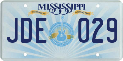 MS license plate JDE029