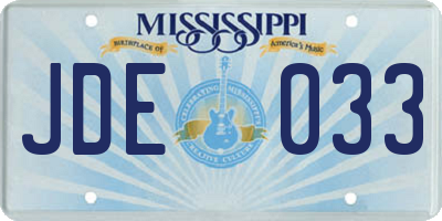 MS license plate JDE033