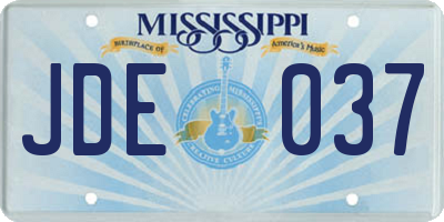 MS license plate JDE037