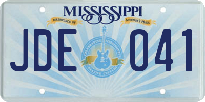 MS license plate JDE041