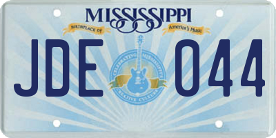 MS license plate JDE044