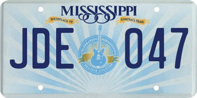 MS license plate JDE047