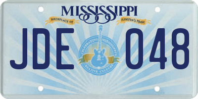 MS license plate JDE048