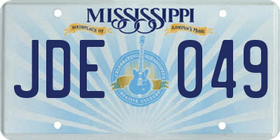 MS license plate JDE049