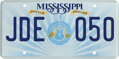 MS license plate JDE050