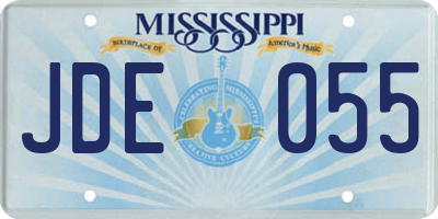 MS license plate JDE055