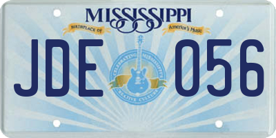 MS license plate JDE056