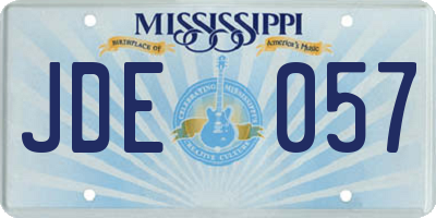 MS license plate JDE057