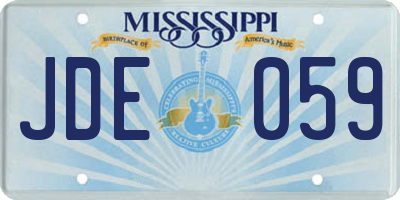 MS license plate JDE059