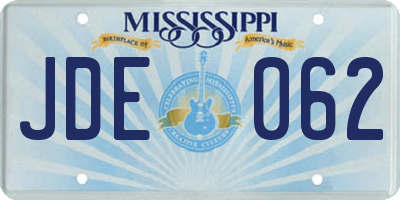 MS license plate JDE062