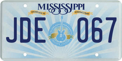 MS license plate JDE067