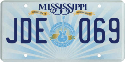 MS license plate JDE069