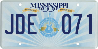 MS license plate JDE071