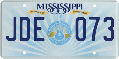 MS license plate JDE073