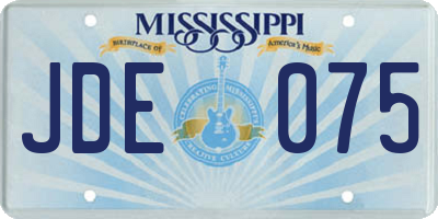 MS license plate JDE075