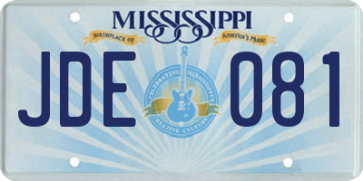 MS license plate JDE081